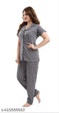 Stretchable printed cotton nightsuit for girls & women, perfect for ultimate relaxation at home (India)
