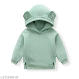 Solid unisex 100%fleece kid hoodie with long sleeves, ideal for kids aged 1-12 years. Made in India