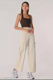 Cotton Lycra solid four-pocket women's pants, India origin