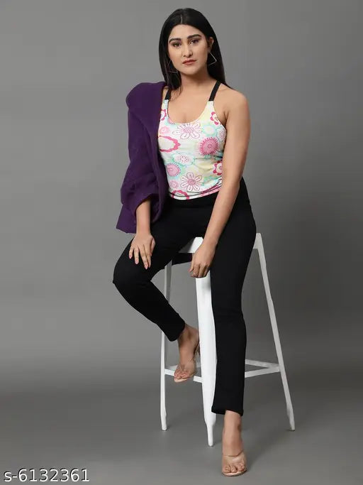 Black denim jeggings for women, high waist skinny fit with stretchable ankle length