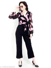Printed georgette winter wear jumpsuit for women, long sleeves, XS-XXXL sizes