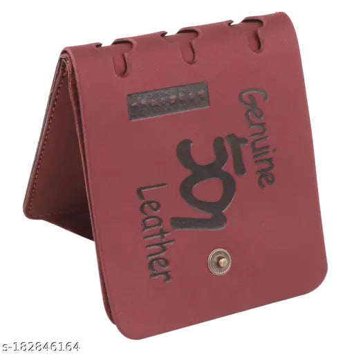 Textured faux leather wallet, 5 compartments, free size (12cm x 10cm), Indian-made accessory