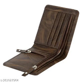 Trendy faux leather wallet with 2 compartments, solid design, free size (16cm x 4cm), Indian origin