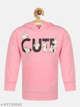Pink cotton blend hooded sweatshirt with Lazy Shark girls printed design, ideal for kids aged 2-8 years
