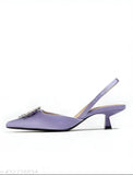 Pale purple patent leather kitten heels with ankle strap, adorned with rhinestones - perfect for spring, autumn, winter parties or weddings
