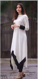 Rayon kurti gown, trendy solid style with three-quarter sleeves, India-origin fashion for women's sizes S-XXXL