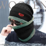 Black wool embellished beanie (N1), handcrafted in India