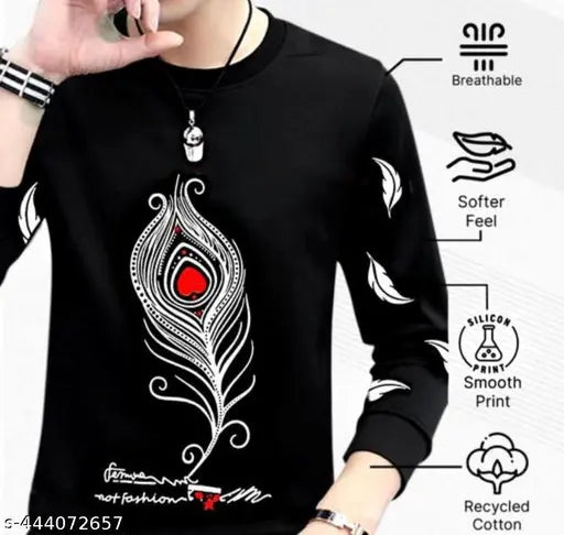 Premium men's cotton-blend long sleeve t-shirt, printed design. Ideal for gym, running, jogging, yoga, casual wear or loungewear. Original, comfortable, stylish quality