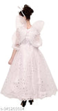 Embellished net three-quarter sleeve dress, Pari frock from India for kids aged 2-8 years