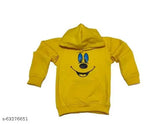 Multicolor printed cotton blend hooded sweatshirt for kids, ideal for winter days