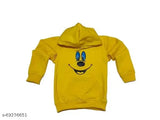 Multicolor printed cotton blend hooded sweatshirt for kids, ideal for winter days