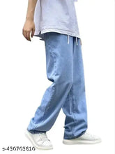 Light Blue Denim Steright Fit Baggy, men's jeans in various sizes from 28 to 32 for a comfortable fit, made in India