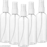 Reusable white plastic mini spritz bottles (pack of 5), perfect for travel-sized cleaning liquids, perfumes, or skincare products