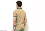 Mens polycotton short-sleeved t-shirt with printed 'Matty Collor' design, suitable for XL men. India-made fashion apparel