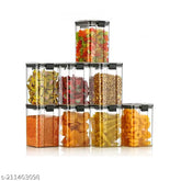 Modern airtight, leak-proof plastic storage containers - set of 8 for stylish kitchen solutions