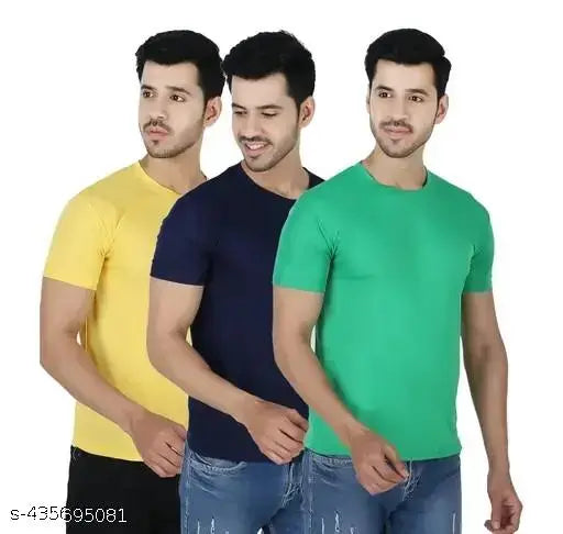 Men's polycotton regular t-shirts, 100% breathable & comfortable, perfect for daily/party wear, made in India
