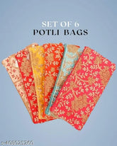 Silk embroidered net Potli bag for women, 2 compartments, free size (12.5x24.5 cm), ideal for weddings, parties, and traditional functions