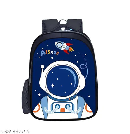Blue Galaxyy polyester school backpack for class 1-8, ideal for daily essentials and pencils