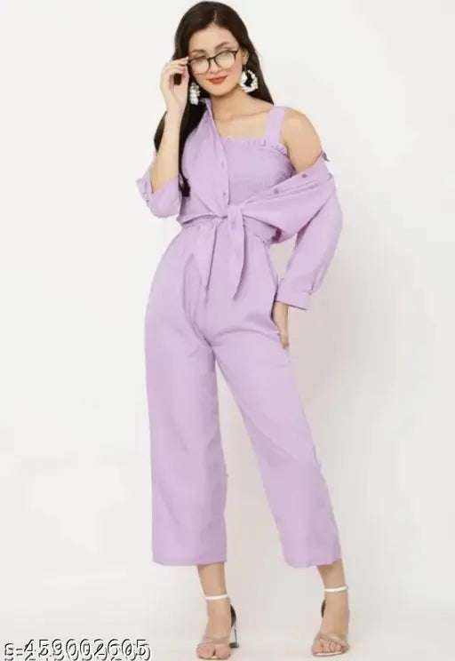 Solid crepe sleeve XS, S, M two-piece set from India