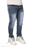 Denim jeans for men, solid dark blue denim, size 30 (waist 30in, length 40in, hip 28in)