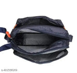 Solid polyester unisex sling bag for office and travel, perfect for daily essentials such as books, water bottle, phone, and more