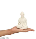 Orange resin antique Buddha statue (55-inch), handcrafted meditation figurine, artifact showpiece for decor
