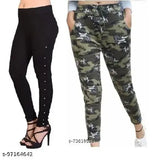 Cotton blend printed net jeggings pack of 2, featuring versatile sizes from 24-32 for stylish comfort