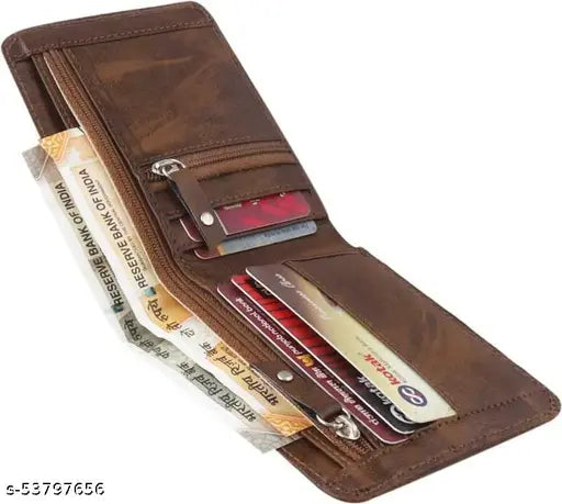 PU classic wallet, solid pattern, two compartments, free size, made in India