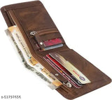 PU classic wallet, solid pattern, two compartments, free size, made in India