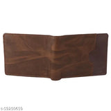 Brown leather Felice Men's bi-fold wallet with 2 compartments, ideal for evening parties