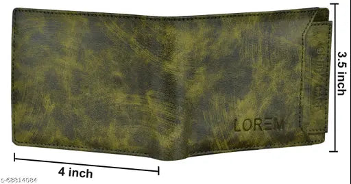 Brown leather men's wallet, solid pattern, 2 compartments, free size (9cm x 10cm), made in India