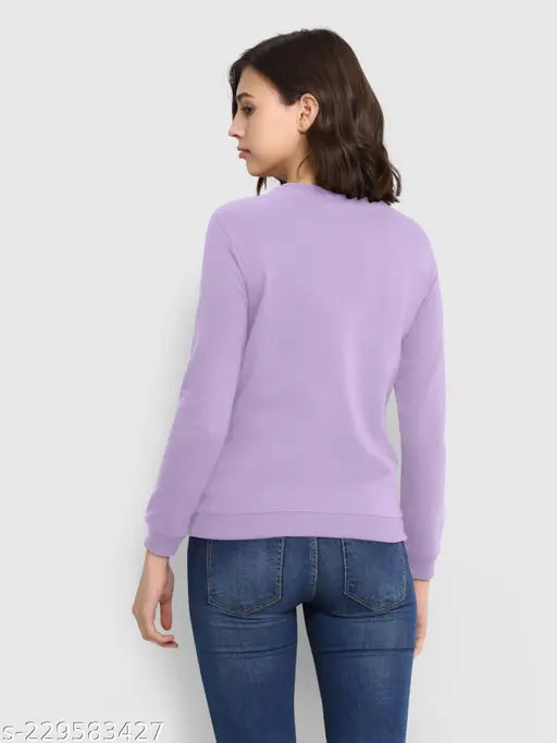 Purple cotton blend long sleeve printed t-shirt for women and girls, versatile monsoon wear, comfortable and stretchable, ideal for parties and casual occasions