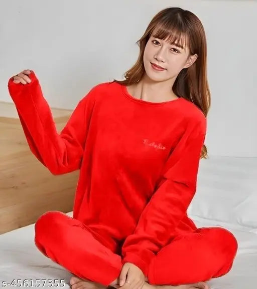 Woolen women's nightsuit, imported patchwork design from India & China - stay cozy this winter