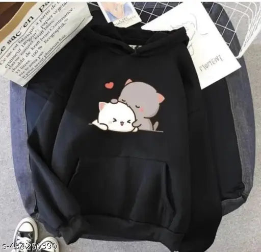 Girls DUDDO wool hoodie sweatshirt, long sleeves with printed net design, for ages 9-10 to 15-16 years, Indian origin