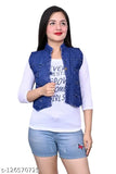 Denim blue jacket for girls (Espan hub), short sleeves, solid print