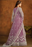 Embroidered net maxi gown up to 2XL with dupatta, Indian bridal wear