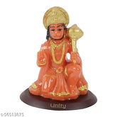 Orange polyresin Hanuman Ji Murti, small-sized idol for pooja, car dashboard, or home decor