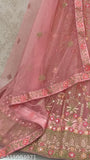 Embroidered net lehenga-choli set, free size with 42in waist and 43in length, Indian origin