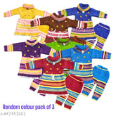 Woolen striped newborn baby winter sweater with long sleeves, vibrant fruit prints