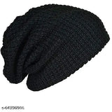 Woolen men's beanie cap by Parmeshwari Textile, trendy fur pattern for sports and casual wear, Made in India