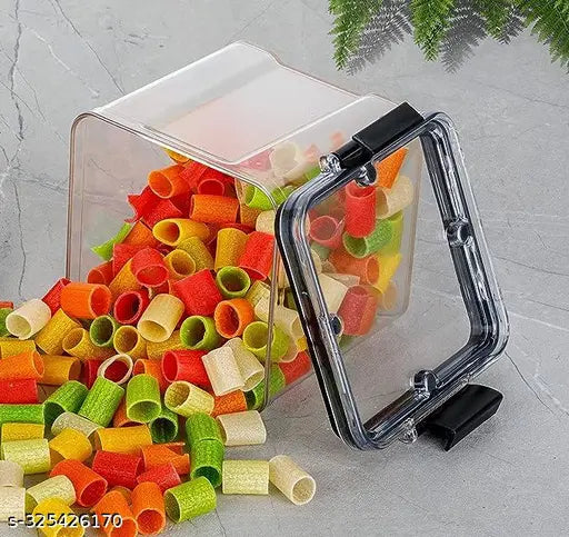 Plastic airtight storage container set of 8 (900 ML), space-saving design for pantry essentials like pasta, namkeen, or cereal