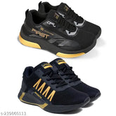 Canvas and PVC boys' sports sneakers pack of 2, ideal for running and style, textured net insole, lace-up fastening, suitable for various outfits and occasions, India-origin