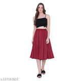Printed crepe midi skirt combo, Indian women's wardrobe essential for S-XXXL sizes (S-36in, M-38in, L-40in) in length 27 inches