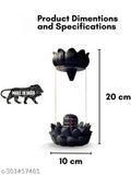Resin ShivLinga Incense Holder Backflow with 10 Cones, Indian home decor, cascading smoke aromatherapy ornament (6.5cm L x 20cm H x 7cm B)