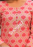 Attractive pink color gold print rayon kurta sets with palazzos, three-quarter sleeves, and no dupatta