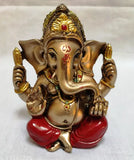 Pinkdesh poly resin Ganesh idol, 11 cm sitting figure for home decor/Pooja/gift