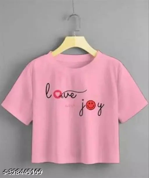 Women's cotton blend pink love joy & hey printed t-shirt (pack of 2), perfect for summer vacations