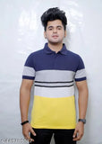 Striped cotton blend T-shirts for trendy boys party wear, Indian craftsmanship