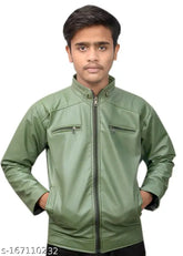 Waterproof scuba rain jacket for boys, solid color from BUGRASI TRADERS. Size: 8-9 Years (Length Size: 22 in)