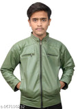 Waterproof scuba rain jacket for boys, solid color from BUGRASI TRADERS. Size: 8-9 Years (Length Size: 22 in)